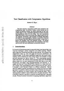 Text Classification with Compression Algorithms