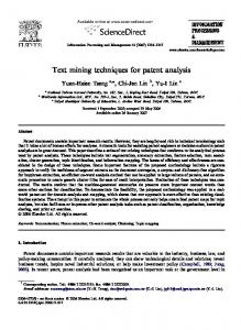 Text mining techniques for patent analysis - Semantic Scholar