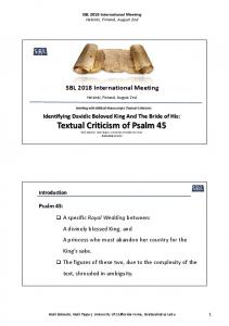 Textual Criticism of Psalm 45