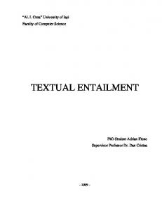 textual entailment - CiteSeerX