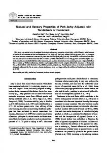 Textural and Sensory Properties of Pork Jerky Adjusted - kisti