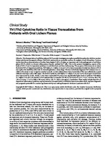 Th1/Th2 Cytokine Ratio in Tissue Transudates from ... - BioMedSearch