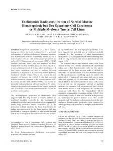 Thalidomide Radiosensitization of Normal Murine ... - In Vivo