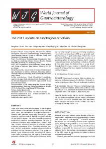 The 2011 update on esophageal achalasia