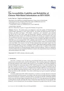 The Accessibility, Usability, and Reliability of Chinese Web ... - MDPI