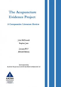 The Acupuncture Evidence Project