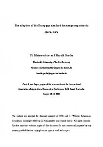 The adoption of the Eurepgap standard by mango ... - AgEcon Search