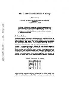 The alldifferent Constraint: A Survey