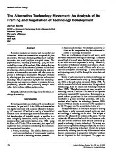 The Alternative Technology Movement - Human Ecology Review