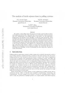 The analysis of batch sojourn-times in polling systems - arXiv