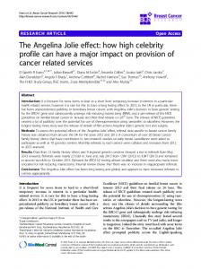 The Angelina Jolie effect - Breast Cancer Research - BioMed Central