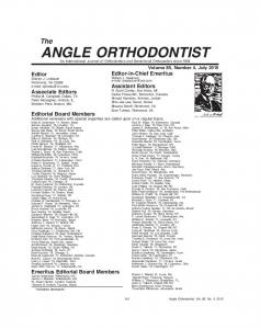 The Angle Orthodontist