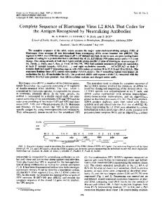 the Antigen Recognized by Neutralizing Antibodies - Journal of Virology