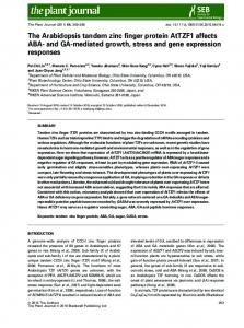 The Arabidopsis tandem zinc finger protein ... - Wiley Online Library