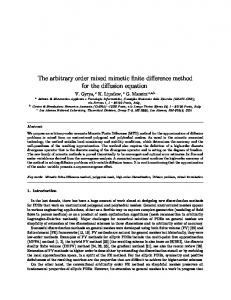 The arbitrary order mixed mimetic finite difference ... - Semantic Scholar