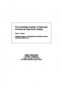 The ArchiMedia Multisite: A Distributed Architectural Casestudy