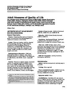 The Arthritis Impact Measurement Scales (AIMS ... - Wiley Online Library