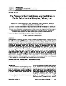 The Assessment of Heat Stress and Heat Strain in ...