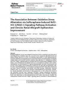 The Association Between Oxidative Stress ... - Karger Publishers