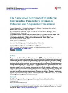 The Association between Self-Monitored Reproductive Parameters ...