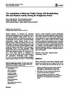 The Associations of Maternal Weight Change with ... - Springer Link