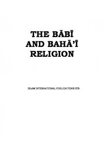 The Babi and Bahai Religion - Ahmadiyya Muslim Community