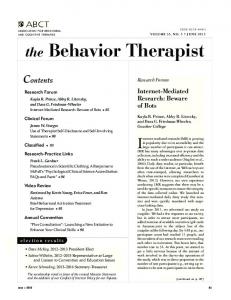 the Behavior Therapist