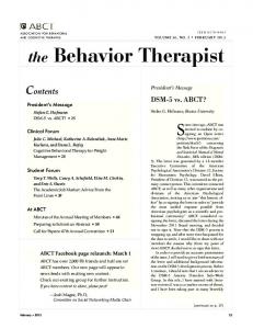 the Behavior Therapist