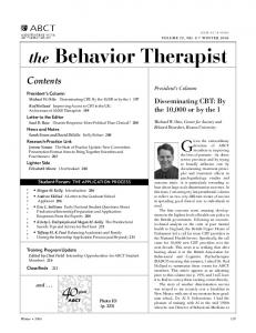 the Behavior Therapist