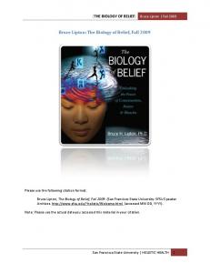 The Biology of Belief