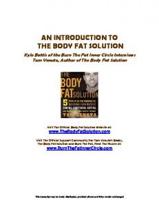 the body fat solution - Physical Living