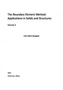 The Boundary Element Method: Applications in Solids