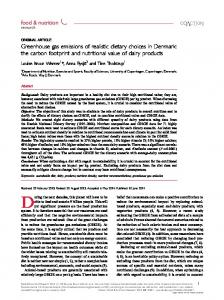 the carbon footprint and nutritional value of dairy products f