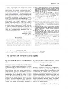 The careers of female cardiologists