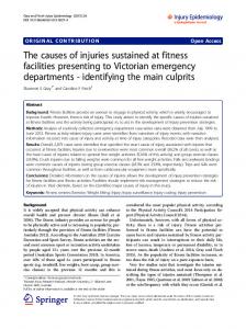 The causes of injuries sustained at fitness facilities ... - Springer Link