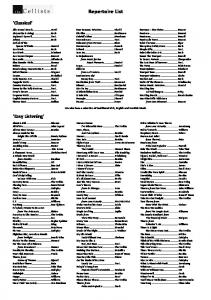 The Cellists' Repertoire List