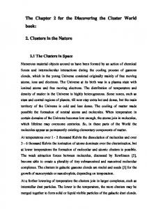 The Chapter 2 for the Discovering the Cluster World ...