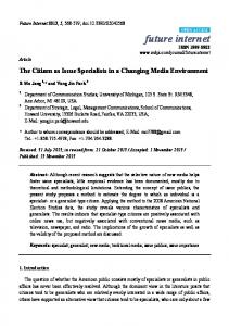 The Citizen as Issue Specialists in a Changing Media ... - MDPI