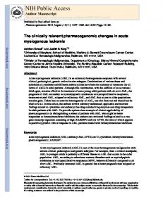 The clinically relevant pharmacogenomic changes in acute