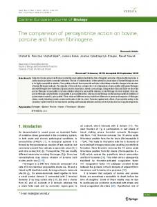 The comparison of peroxynitrite action on bovine ... - Springer Link