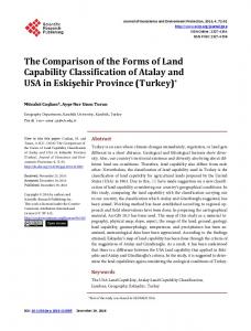 The Comparison of the Forms of Land Capability Classification of ...