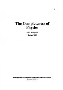 The Completeness of Physics - Core