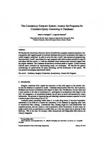 The Consistency Extractor System: Answer Set ... - Carleton University