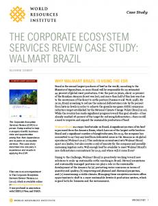 THE CORPORATE ECOSYSTEM SERVICES REVIEW CASE ...