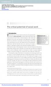 The critical potential of social work