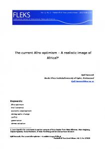 The current Afro-optimism - Open Access Journals at HiOA