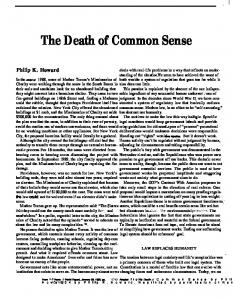 The Death of Common Sense