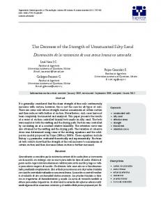 The Decrease of the Strength of Unsaturated Silty Sand - SciELO