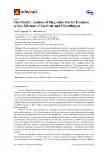 The Desulfurization of Magnetite Ore by Flotation