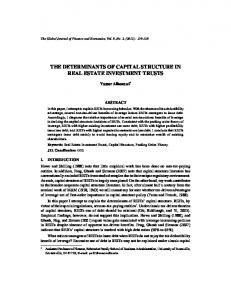 the determinants of capital structure in real estate investment trusts